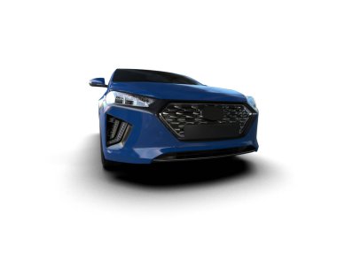 Üç boyutlu illüstrasyon. Modern araba beyaz arkaplanda izole edildi. 