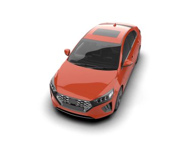 Üç boyutlu illüstrasyon. Modern araba beyaz arkaplanda izole edildi. 