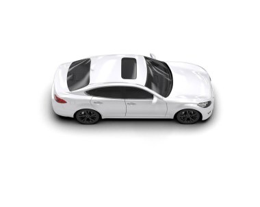 Üç boyutlu illüstrasyon. Modern araba beyaz arkaplanda izole edildi. 