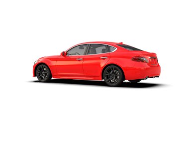 Üç boyutlu illüstrasyon. Modern araba beyaz arkaplanda izole edildi. 