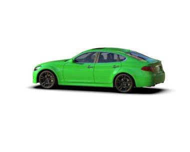 Üç boyutlu illüstrasyon. Modern araba beyaz arkaplanda izole edildi. 