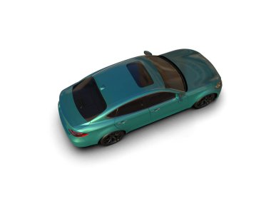 Üç boyutlu illüstrasyon. Modern araba beyaz arkaplanda izole edildi. 