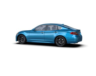 Üç boyutlu illüstrasyon. Modern araba beyaz arkaplanda izole edildi. 