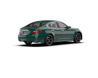 Üç boyutlu illüstrasyon. Modern araba beyaz arkaplanda izole edildi. 