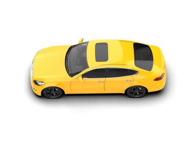 Üç boyutlu illüstrasyon. Modern araba beyaz arkaplanda izole edildi. 