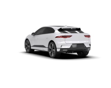 Üç boyutlu illüstrasyon. Modern araba beyaz arkaplanda izole edildi. 