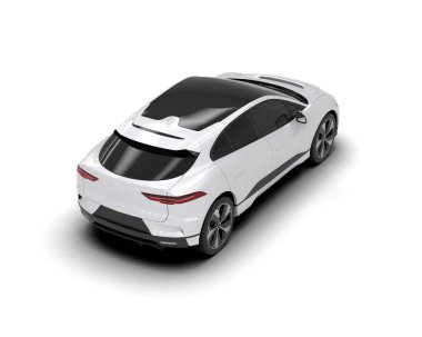 Üç boyutlu illüstrasyon. Modern araba beyaz arkaplanda izole edildi. 