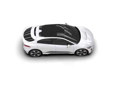 Üç boyutlu illüstrasyon. Modern araba beyaz arkaplanda izole edildi. 