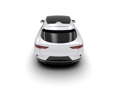 Üç boyutlu illüstrasyon. Modern araba beyaz arkaplanda izole edildi. 