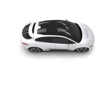 Üç boyutlu illüstrasyon. Modern araba beyaz arkaplanda izole edildi. 