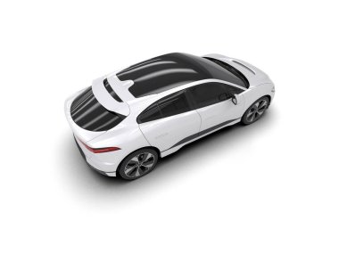 Üç boyutlu illüstrasyon. Modern araba beyaz arkaplanda izole edildi. 