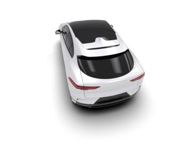 Üç boyutlu illüstrasyon. Modern araba beyaz arkaplanda izole edildi. 