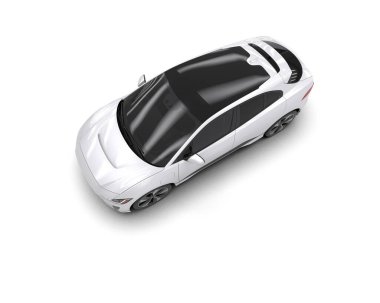 Üç boyutlu illüstrasyon. Modern araba beyaz arkaplanda izole edildi. 