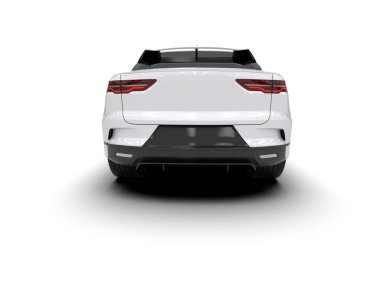 Üç boyutlu illüstrasyon. Modern araba beyaz arkaplanda izole edildi. 