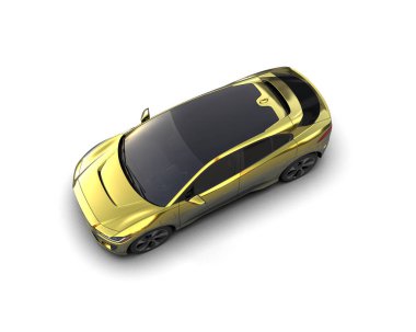 Üç boyutlu illüstrasyon. Modern araba beyaz arkaplanda izole edildi. 