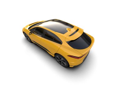 Üç boyutlu illüstrasyon. Modern araba beyaz arkaplanda izole edildi. 