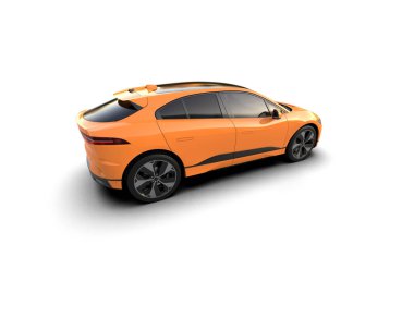 Üç boyutlu illüstrasyon. Modern araba beyaz arkaplanda izole edildi. 