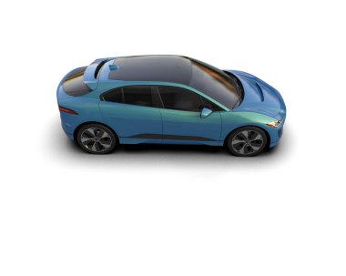 Üç boyutlu illüstrasyon. Modern araba beyaz arkaplanda izole edildi. 