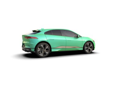 Üç boyutlu illüstrasyon. Modern araba beyaz arkaplanda izole edildi. 