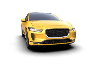 Üç boyutlu illüstrasyon. Modern araba beyaz arkaplanda izole edildi. 