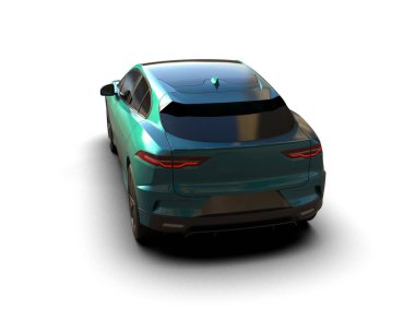 Üç boyutlu illüstrasyon. Modern araba beyaz arkaplanda izole edildi. 