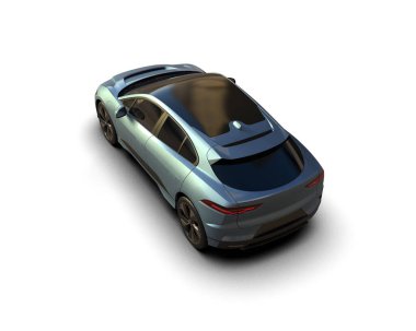 Üç boyutlu illüstrasyon. Modern araba beyaz arkaplanda izole edildi. 