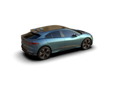 Üç boyutlu illüstrasyon. Modern araba beyaz arkaplanda izole edildi. 