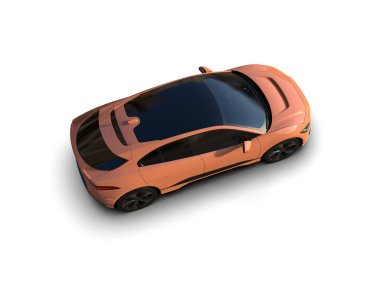 Üç boyutlu illüstrasyon. Modern araba beyaz arkaplanda izole edildi. 