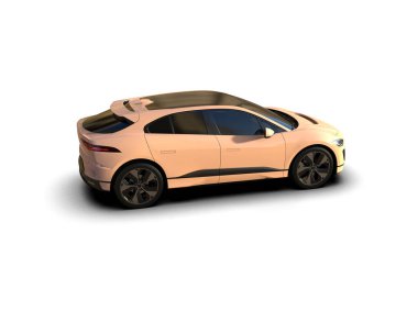 Üç boyutlu illüstrasyon. Modern araba beyaz arkaplanda izole edildi. 