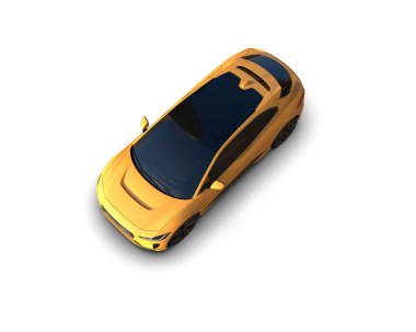 Üç boyutlu illüstrasyon. Modern araba beyaz arkaplanda izole edildi. 