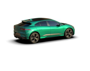 Üç boyutlu illüstrasyon. Modern araba beyaz arkaplanda izole edildi. 