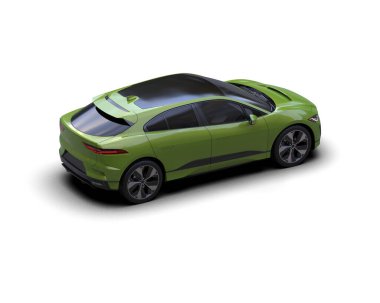 Üç boyutlu illüstrasyon. Modern araba beyaz arkaplanda izole edildi. 