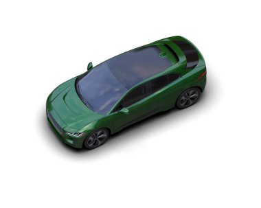 Üç boyutlu illüstrasyon. Modern araba beyaz arkaplanda izole edildi. 