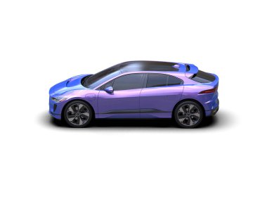 Üç boyutlu illüstrasyon. Modern araba beyaz arkaplanda izole edildi. 