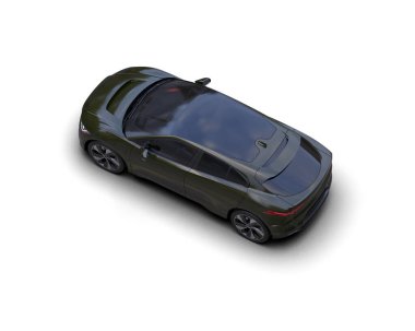 Üç boyutlu illüstrasyon. Modern araba beyaz arkaplanda izole edildi. 