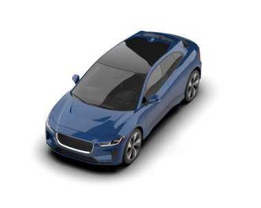 Üç boyutlu illüstrasyon. Modern araba beyaz arkaplanda izole edildi. 