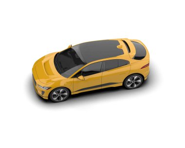 Üç boyutlu illüstrasyon. Modern araba beyaz arkaplanda izole edildi. 