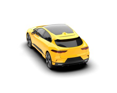 Üç boyutlu illüstrasyon. Modern araba beyaz arkaplanda izole edildi. 