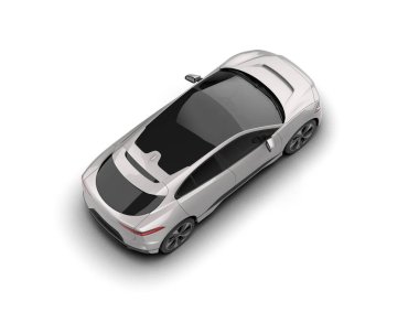 Üç boyutlu illüstrasyon. Modern araba beyaz arkaplanda izole edildi. 