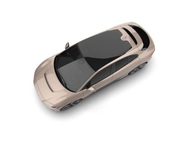 Üç boyutlu illüstrasyon. Modern araba beyaz arkaplanda izole edildi. 