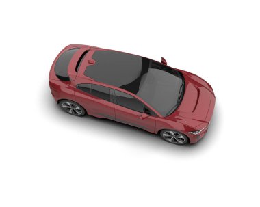 Üç boyutlu illüstrasyon. Modern araba beyaz arkaplanda izole edildi. 