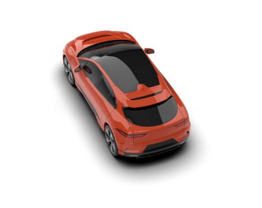 Üç boyutlu illüstrasyon. Modern araba beyaz arkaplanda izole edildi. 