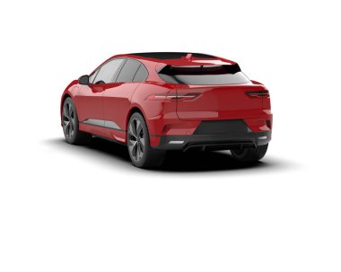 Üç boyutlu illüstrasyon. Modern araba beyaz arkaplanda izole edildi. 