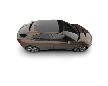 Modern araba beyaz arka planda izole edilmiş. 3d illüstrasyon. 