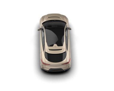 Modern araba beyaz arka planda izole edilmiş. 3d illüstrasyon. 