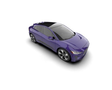 Modern araba beyaz arka planda izole edilmiş. 3d illüstrasyon. 
