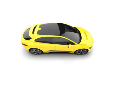 Modern araba beyaz arka planda izole edilmiş. 3d illüstrasyon. 