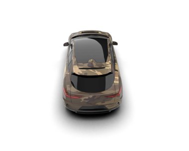 Modern araba beyaz arka planda izole edilmiş. 3d illüstrasyon. 