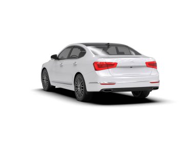 Modern araba beyaz arka planda izole edilmiş. 3d illüstrasyon. 