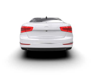 Modern araba beyaz arka planda izole edilmiş. 3d illüstrasyon. 